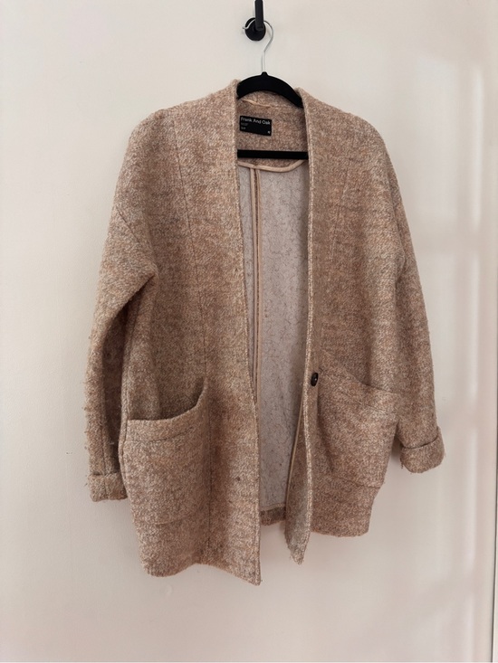 Frank & Oak Sweaters - Frank & Oak Beige-Tan Open Knit Cardigan